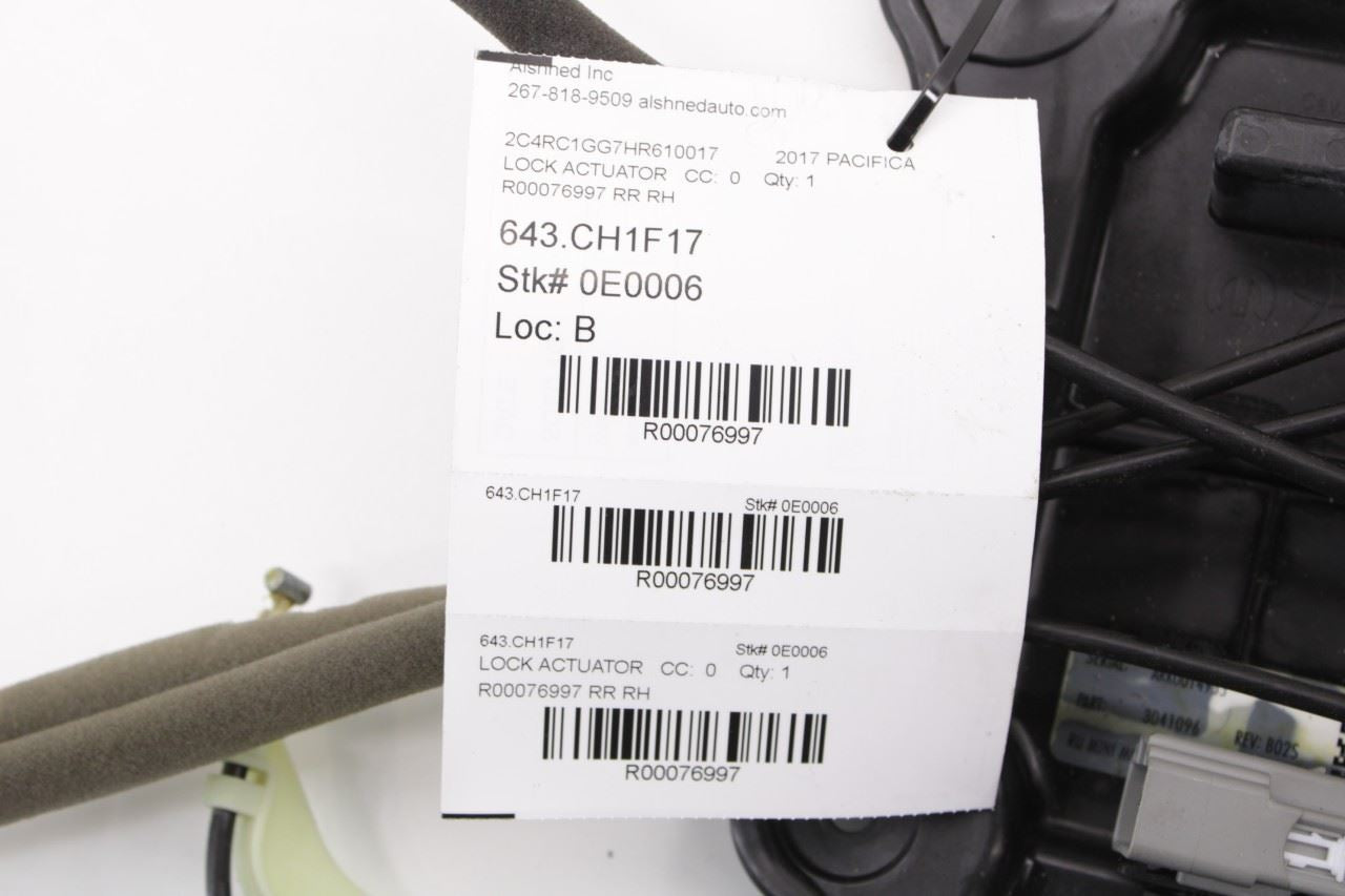 17-2024 Chrysler Pacifica Limited Rear Right Door Lock Latch Actuator 68234564AD - Alshned Auto Parts