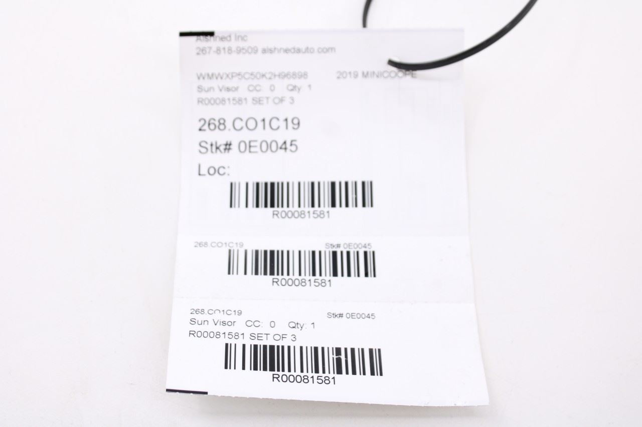 2014-24 Mini Hardtop Cooper Front RH LH Side and Window Side Sun Visor Set of 315