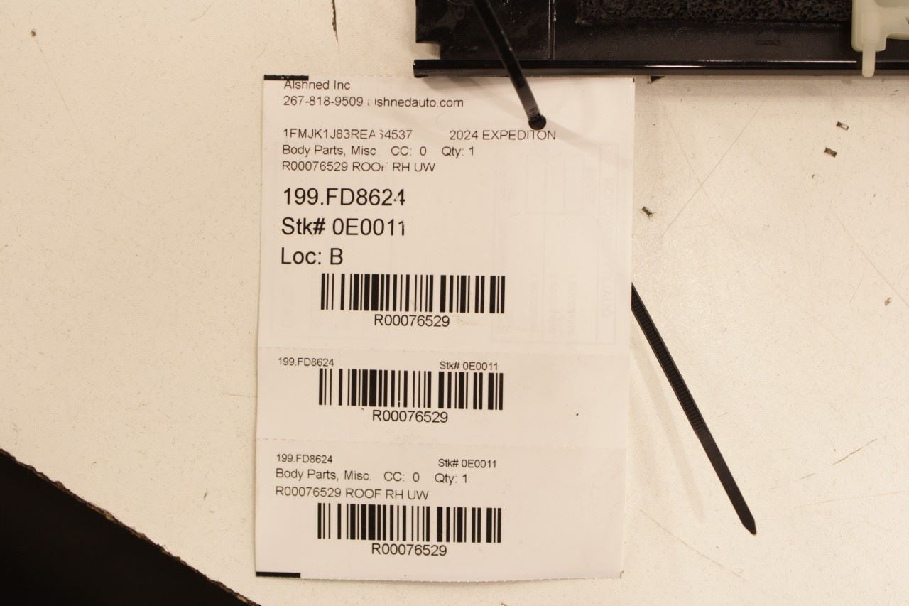 18-24 Ford Expedition MAX XLT Right Side Roof Upper Molding Cover JL1B7850462AFW - Alshned Auto Parts