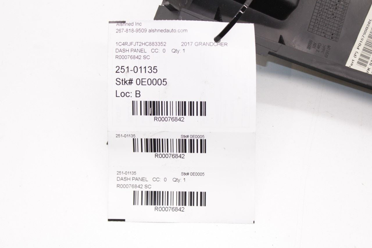 14-19 Jeep Grand Cherokee Summit FR Left Dash Lower Knee Bolster Trim w/ Switch - Alshned Auto Parts