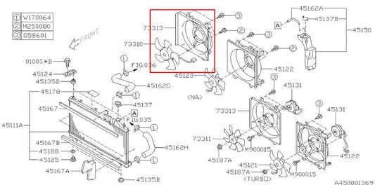 2007-2014 Subaru Legacy Limited 2.5L Right Condenser Cooling Fan Motor Assembly - Alshned Auto Parts