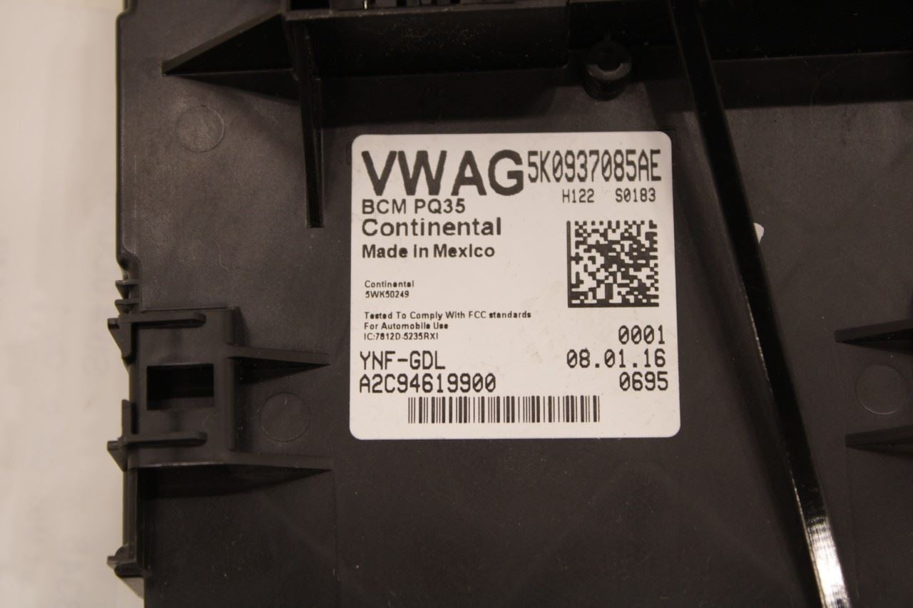 2012-2018 Volkswagen Passat SE Body Computer Control Module BCM BCU 5K0937085AE - Alshned Auto Parts