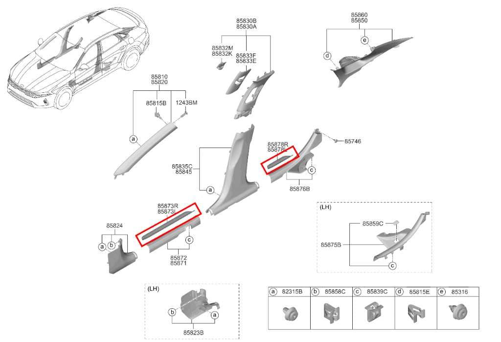 2021-24 Kia K5 GT-Line FR and Rear Right and Left Door Sill Scuff Plate Set of 4 - Alshned Auto Parts