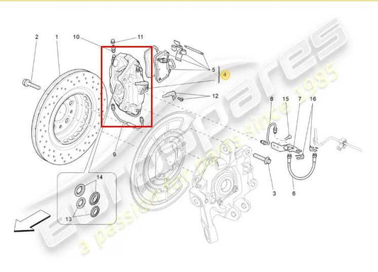 14-16 Maserati Ghibli S Q4 Rear Right and Left Side Brake Disc Caliper 670006309 - Alshned Auto Parts