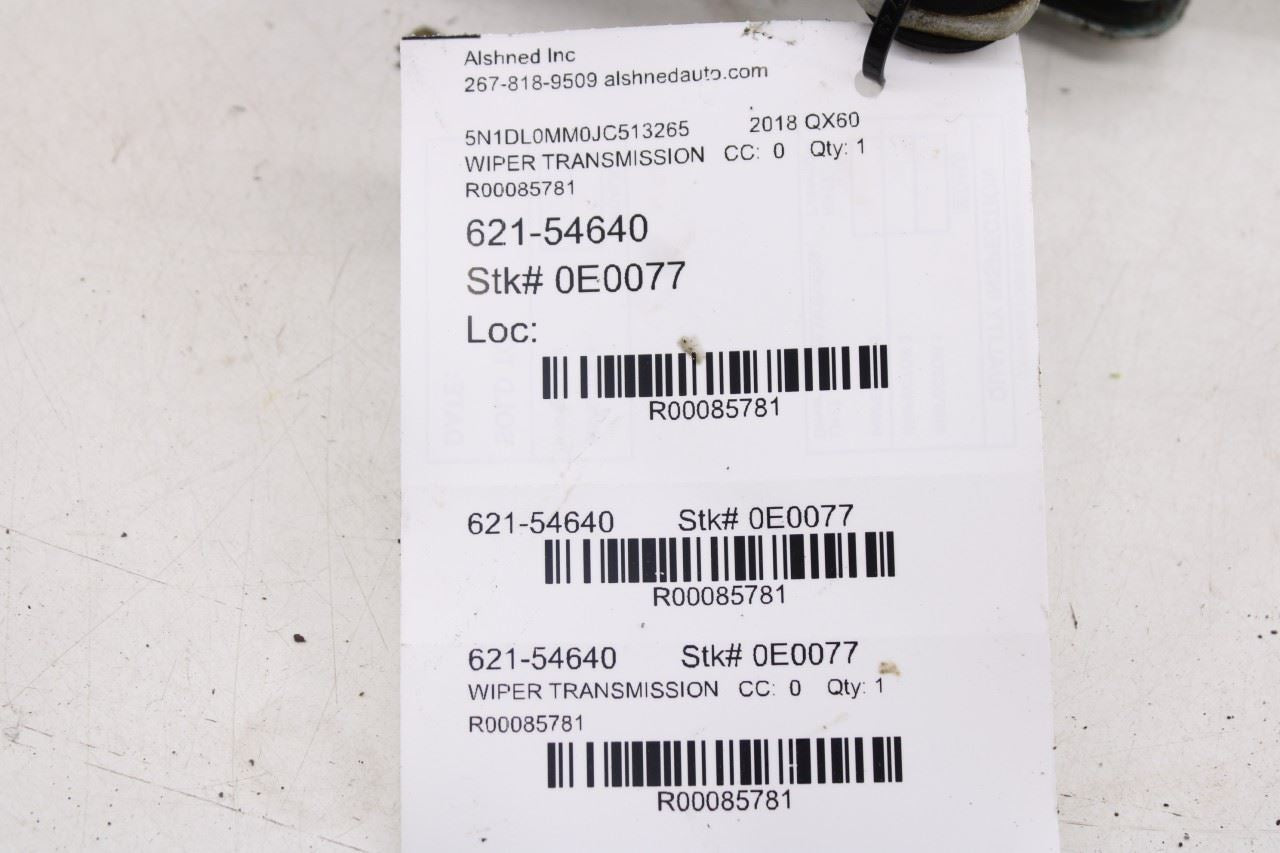 2014-2020 Infiniti QX60 Front Windshield Wiper Transmission Linkage w/ Motor OEM11