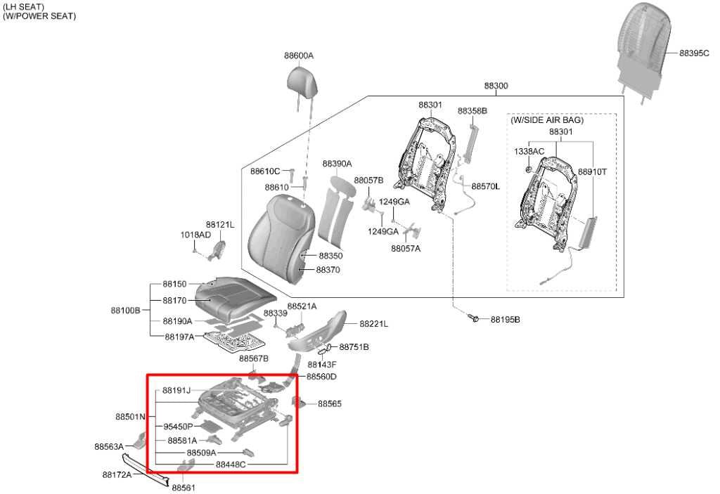 2019-23 Hyundai Santa Fe SEL 2.5L Front Driver Left Side Seat Lower Track Frame - Alshned Auto Parts