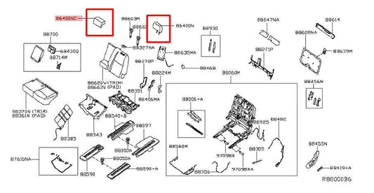 16-20 Infiniti QX60 Pure Rear Right and LH Side 2nd Row Center Seat Headrest Set - Alshned Auto Parts