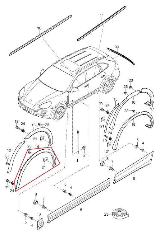 11-18 Porsche Cayenne S Front LH Fender Wheel Opening Trim 958559727119B9 *ReaD*1