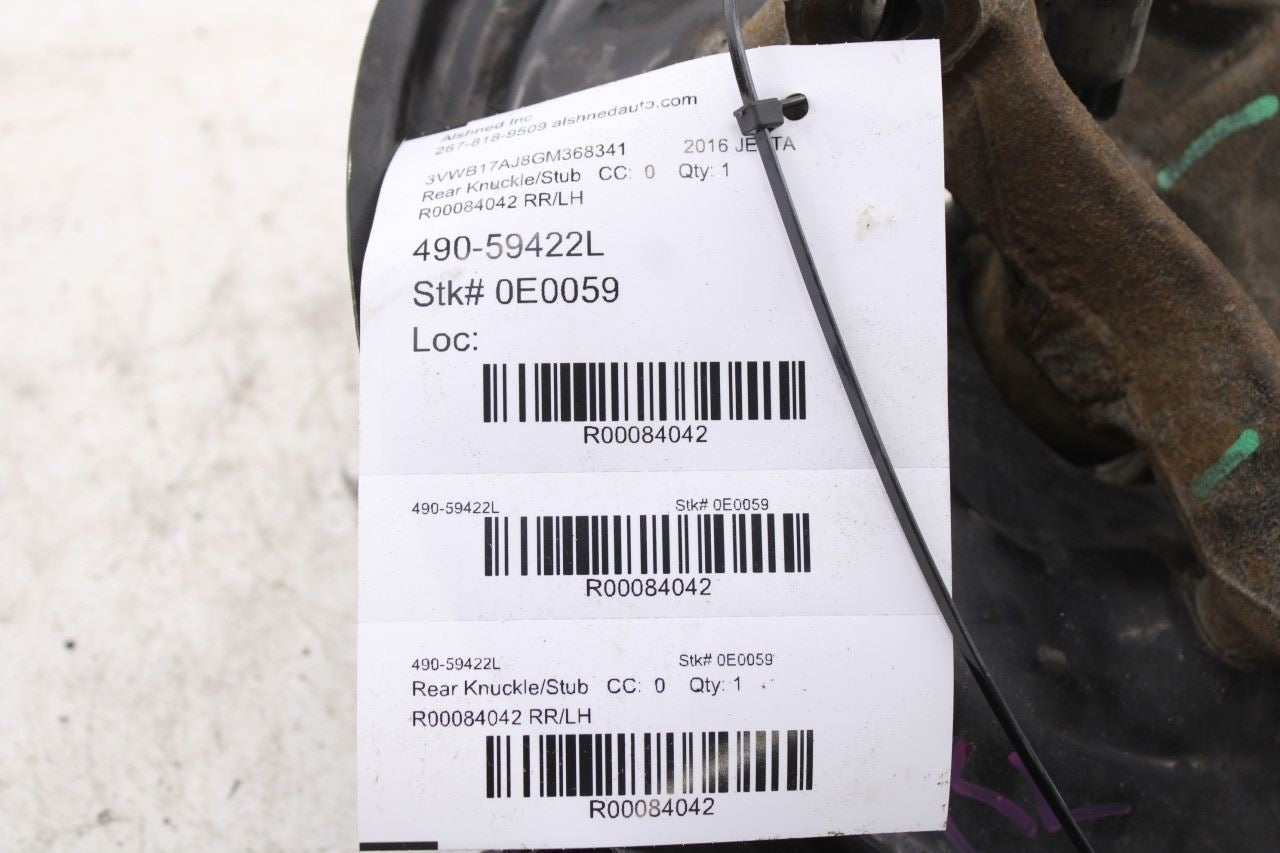 11-18 Volkswagen Jetta Sport 1.8L FWD Rear Driver Left Side Spindle Knuckle Hub - Alshned Auto Parts