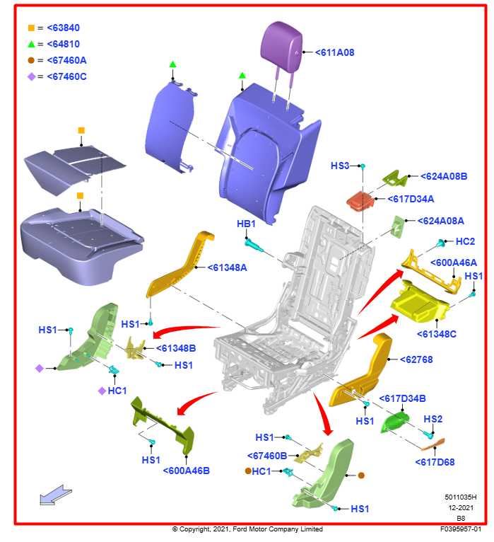 2022-24 Ford Expedition MAX XLT 3.5L Rear Driver Left Side 2nd Row Seat Complete - Alshned Auto Parts