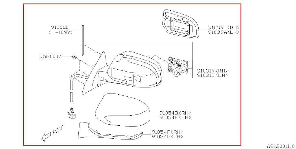 2011-2014 Subaru Legacy Driver Left Side Rear View Mirror 91036AJ15A OEM1