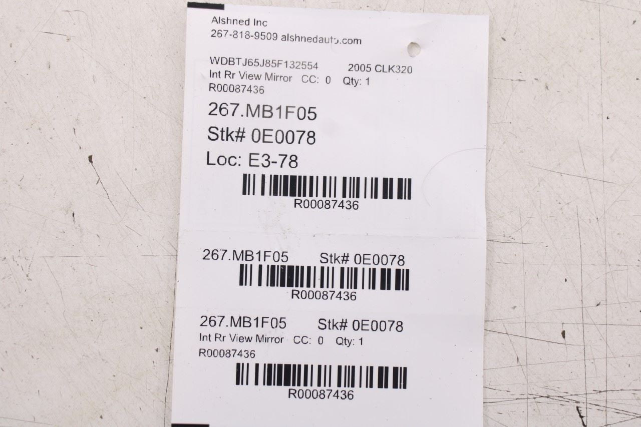 03-05 Mercedes-Benz CLK 320 Interior Inside Rear View Mirror 203-810-29-17-7E94 - Alshned Auto Parts