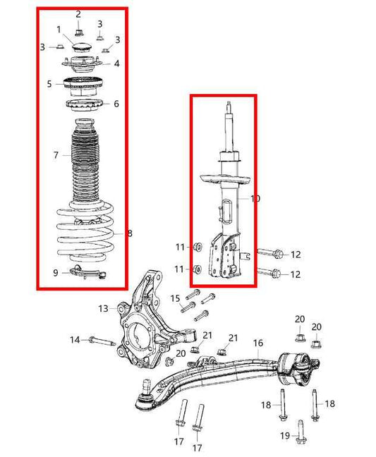 2017-2020 Chrysler Pacifica Limited Front Left Driver Side Shock Strut Absorber - Alshned Auto Parts