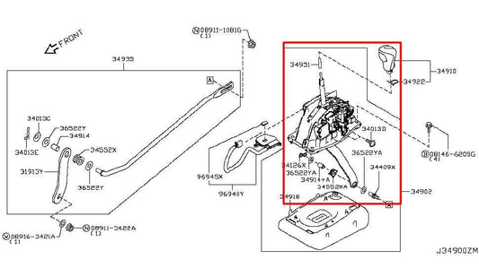 2014-20 Infiniti Q50 Premium 3.0L Automatic Transmission Gear Shifter Lever Knob - Alshned Auto Parts