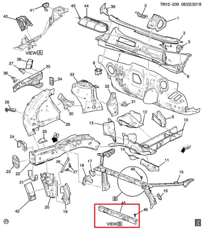 18-23 GMC Acadia SLT-1 3.6L AWD Radiator Support Upper Center Tie Bar w/ Sensors - Alshned Auto Parts