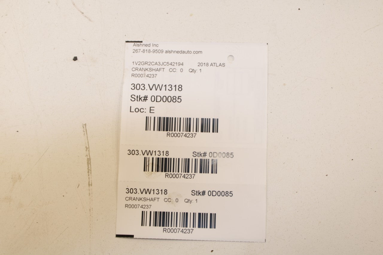 2018-2019 Volkswagen Atlas S 3.6L AWD Engine Motor Crankshaft 03H105101AD OEM - Alshned Auto Parts