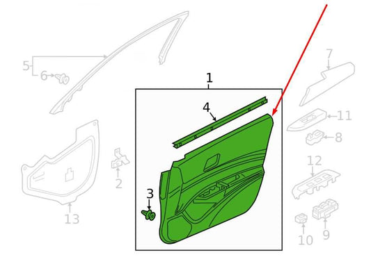2019-22 Acura ILX Technology A-Spec Front Left Door Trim Panel 83550-TV9-A420-M1 - Alshned Auto Parts