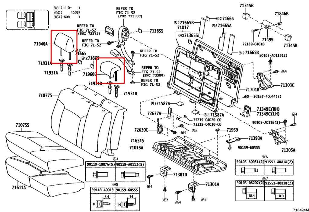 2020-23 Toyota Tacoma SR5 Double Cab Rear RH LH and Center 2nd Row Seat Headrest1
