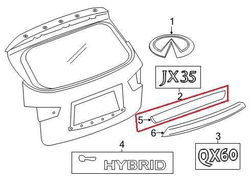 16-20 Infiniti QX60 Pure Center Upper Liftgate Finisher Molding 90816-1A69A OEM - Alshned Auto Parts