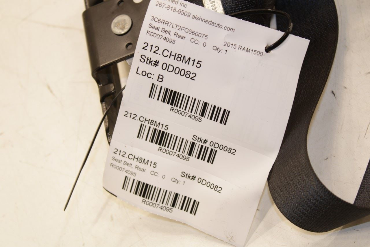 2013-19 Ram 1500 Big Horn Crew Cab 5.7L Rear Center 2nd Row Seat Belt Retractor - Alshned Auto Parts