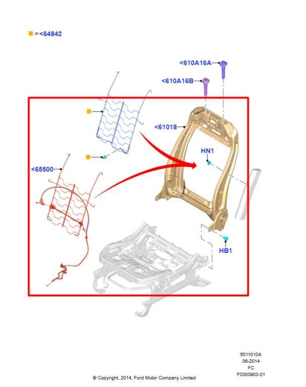 2015-2020 Ford F150 Crew Cab 2.7L 4WD Driver Left Side Seat Backrest Upper Frame1