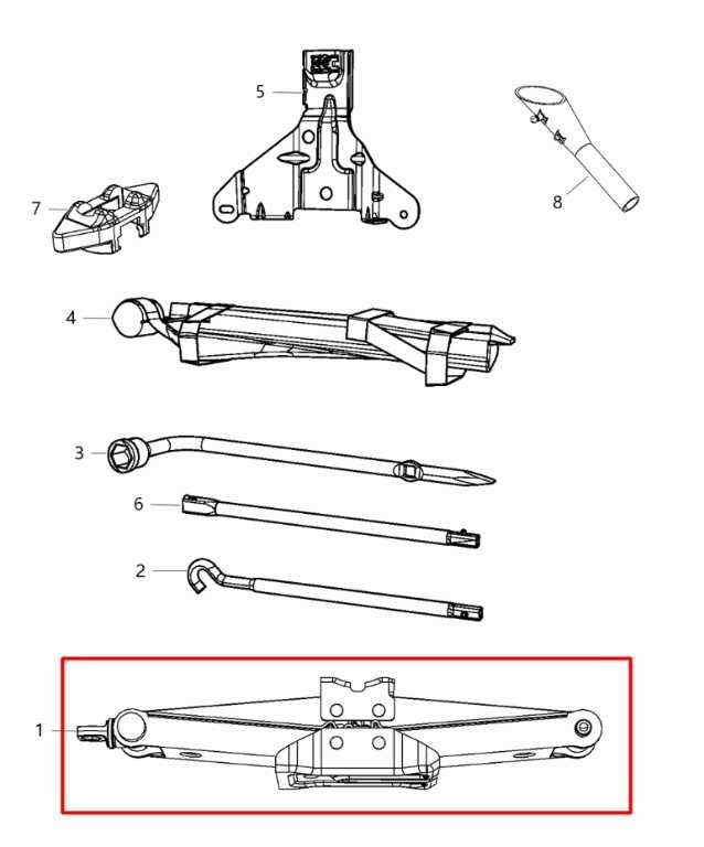2011-2022 Dodge Durango SXT 3.6L AWD Scissor Lifting Jack 68332817AB OEM1