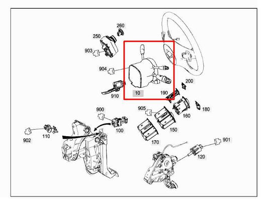 2010-13 Mercedes-Benz E350 Luxury Steering Column Light Turn Signal Wiper Switch - Alshned Auto Parts