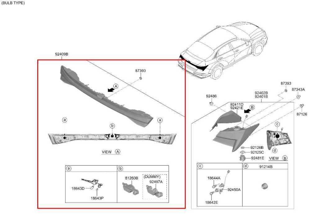 2021-2026 Hyundai Elantra SE Rear Center Third Brake Light Lamp 92409-AA030 OEM1