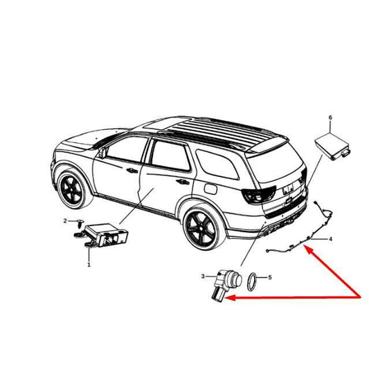14-15 Dodge Durango SXT Rear Bumper Wire Harness w/ Park Sensors 68143474AA OEM - Alshned Auto Parts