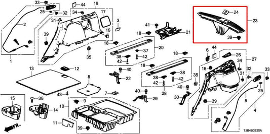 2019-2025 Acura RDX SH-AWD Rear Trunk Sill Scuff Kick Plate Trim Panel Cover - Alshned Auto Parts