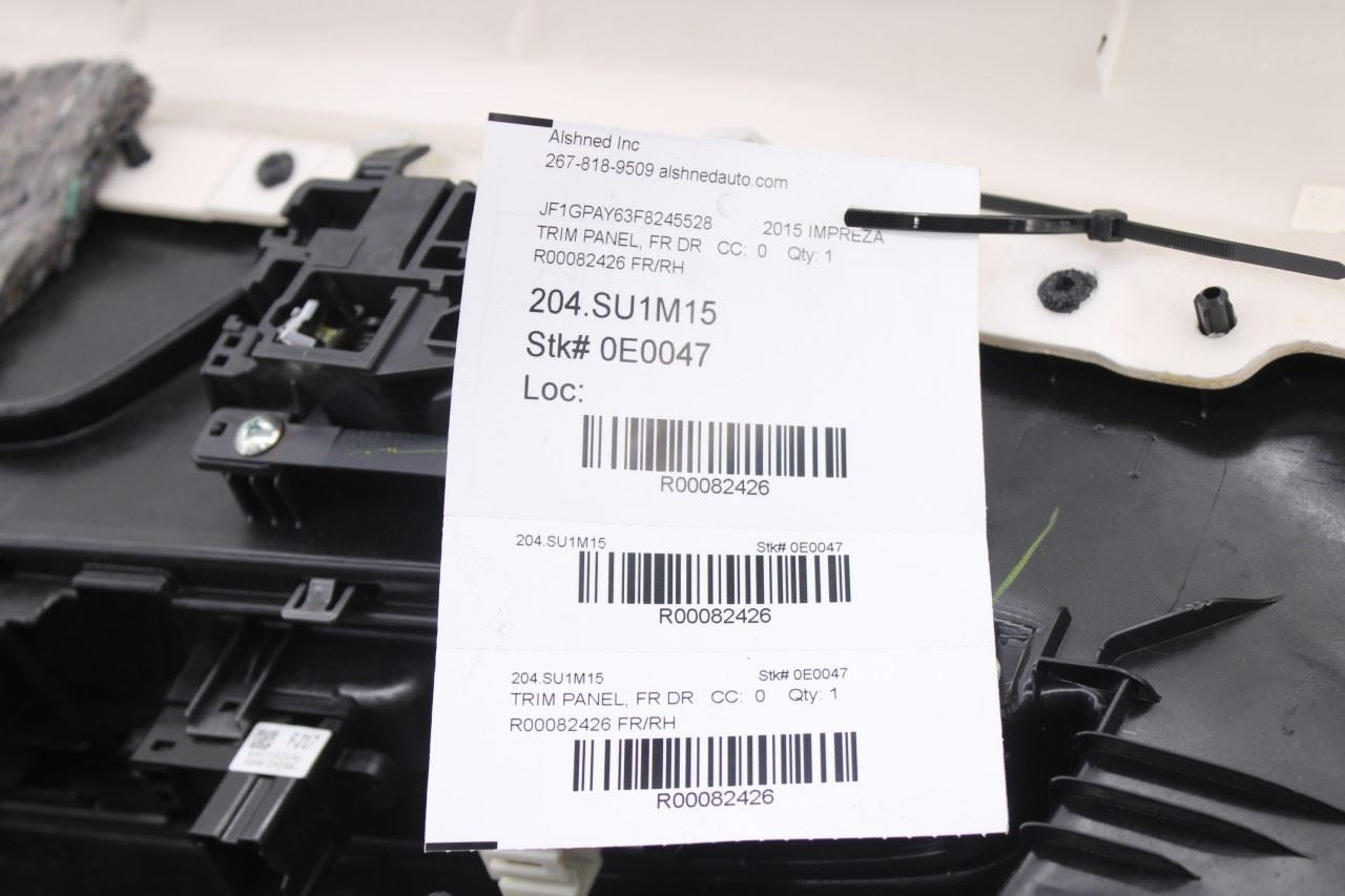 15-16 Subaru Impreza Sport Premium Front Right Door Trim Panel 94216FJ060VH OEM21