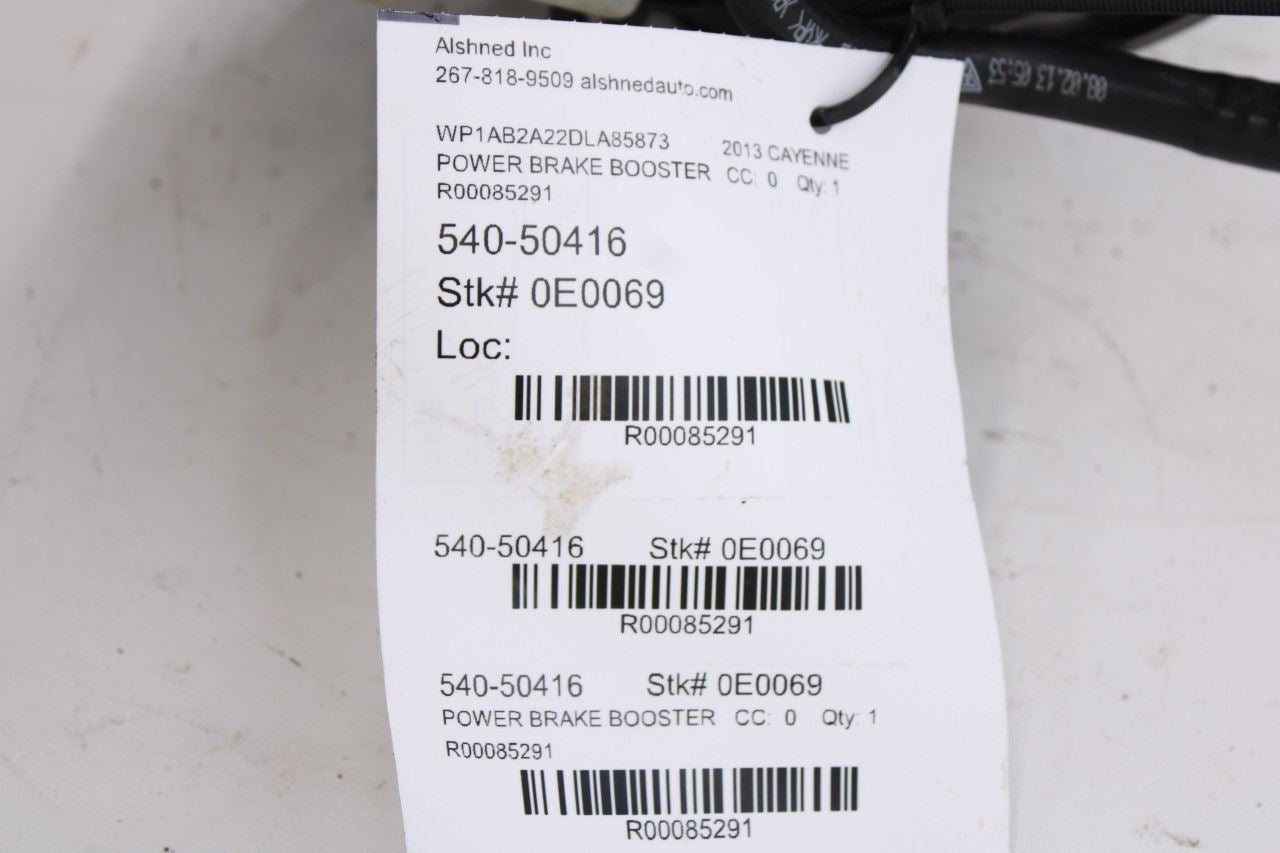 2011-18 Porsche Cayenne S 4.8L Power Brake Booster and Master Cylinder Assembly8