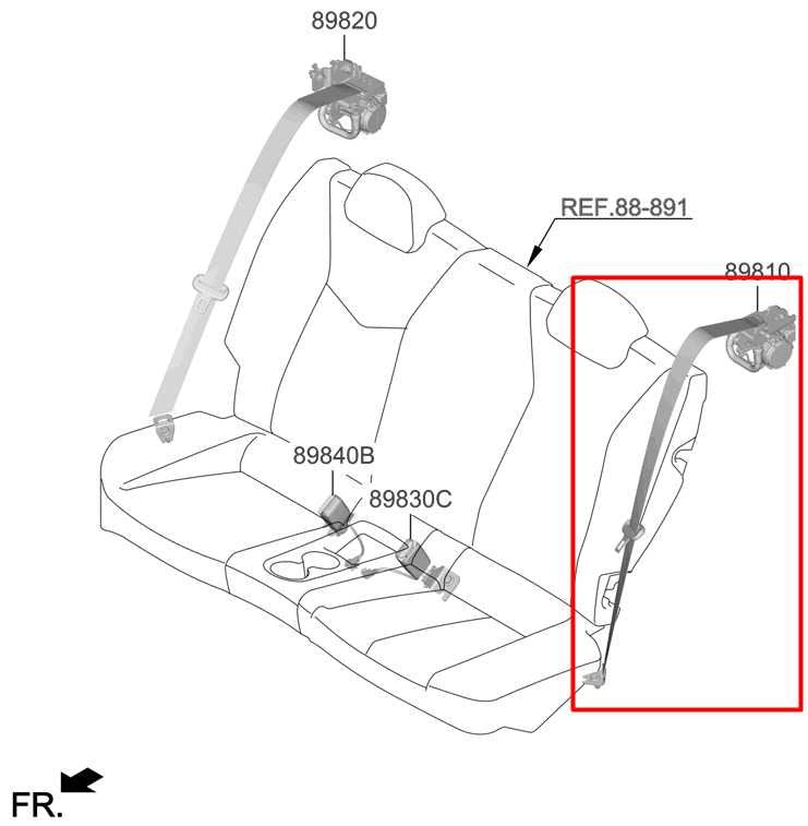 19-21 Hyundai Veloster 2.0L FWD Rear Driver LH Side 2nd Row Seat Belt Retractor1