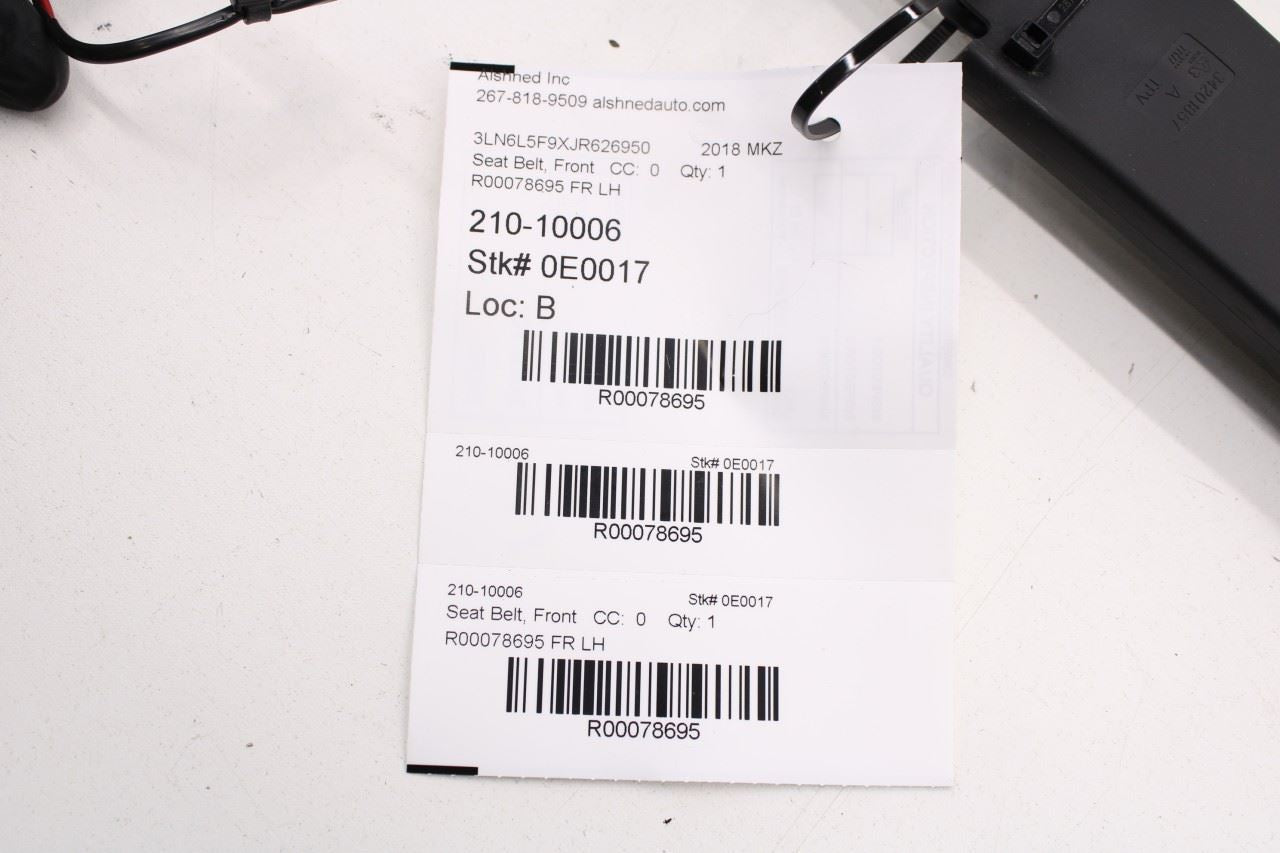 2017-2020 Lincoln MKZ Reserve 2.0L AWD Front Driver Left Side Seat Belt Buckle - Alshned Auto Parts