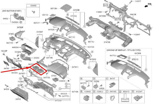 2019-2023 Hyundai Santa Fe Front Center Dash A/C Air Vent 97410-S2000-VCS OEM - Alshned Auto Parts