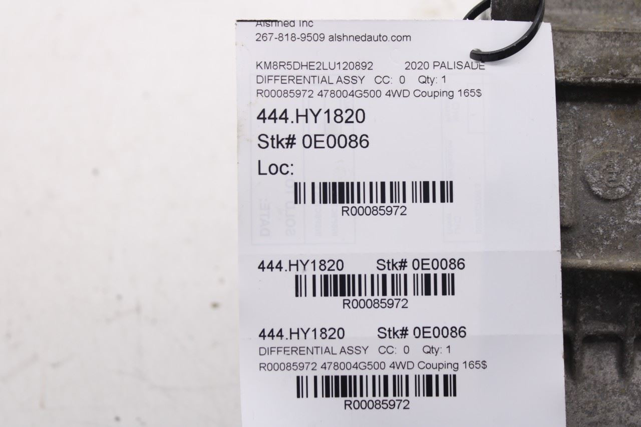 2020-2026 Hyundai Palisade Limited AWD Rear Axle Differential Carrier Coupling16