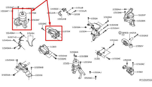 2014-20 Infiniti QX60 3.5L AWD Front Engine Mount Insulator Bracket 11270-3JA0B - Alshned Auto Parts