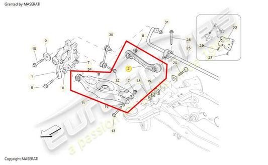 2014-21 Maserati Ghibli S Q4 AWD Rear Suspension Left Side Control Arm Set of 5 - Alshned Auto Parts