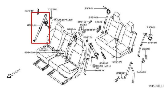 2014-20 Infiniti QX60 3.5L Rear Passenger Right Side 2nd Row Seat Belt Retractor - Alshned Auto Parts