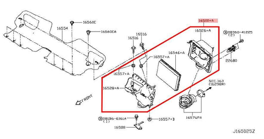 16-23 Infiniti Q50 Luxe 3.0L Engine Left Side Air Cleaner Intake Box 16500-5CA5A - Alshned Auto Parts