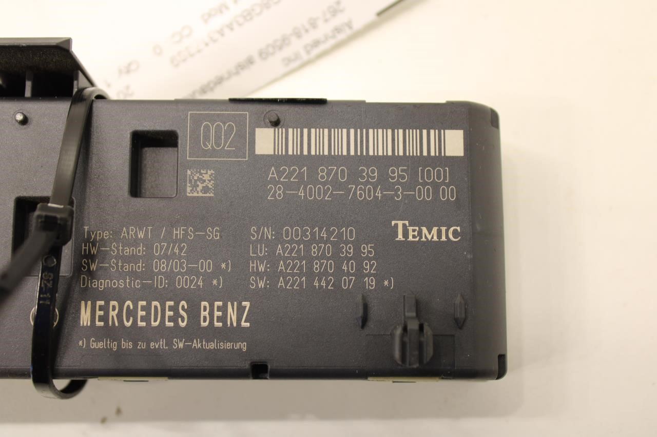 2007-2013 Mercedes-Benz S550 Trunk Release Remote Open Close Control Module - Alshned Auto Parts