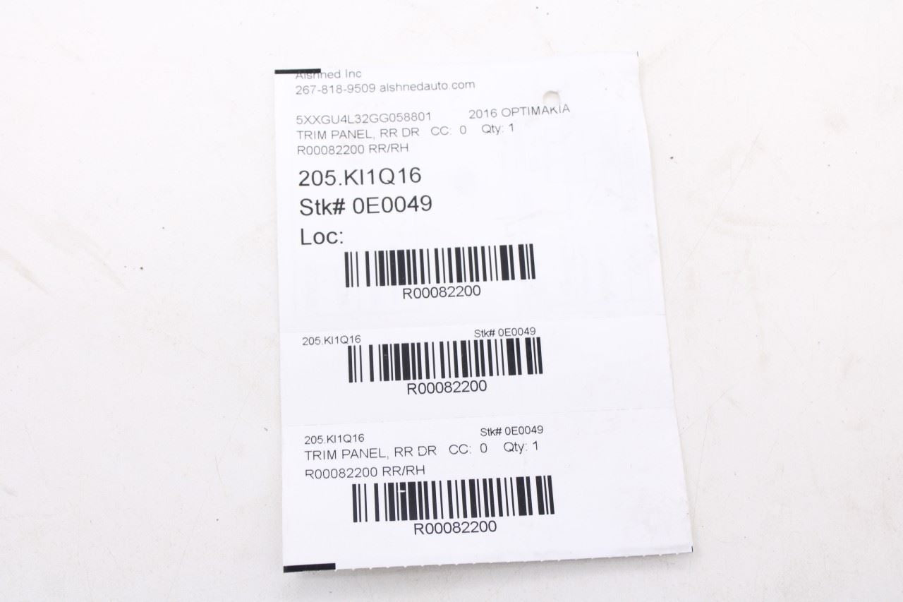 16-18 Kia Optima EX Rear Right Passenger Side Door Trim Panel 83302-D5380BF9 OEM23
