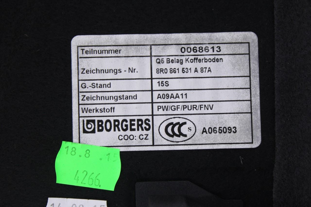 2009-2017 Audi Q5 Premium Rear Trunk Floor Trim Cargo Cover 8R0861531A87A *ReaD* - Alshned Auto Parts