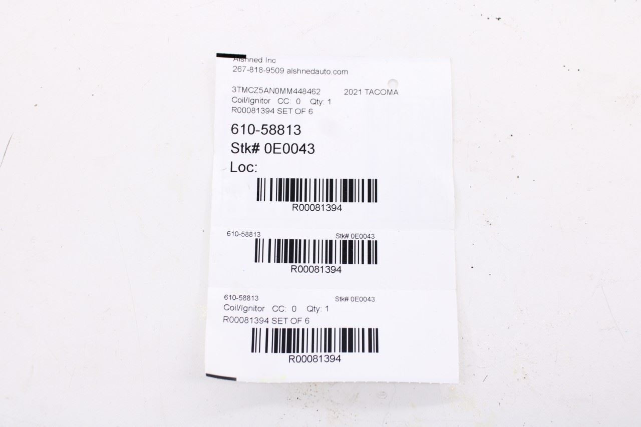15-23 Toyota Tacoma SR5 Double Cab 3.5L 4WD Engine Motor Ignition Coil Set of 6 - Alshned Auto Parts