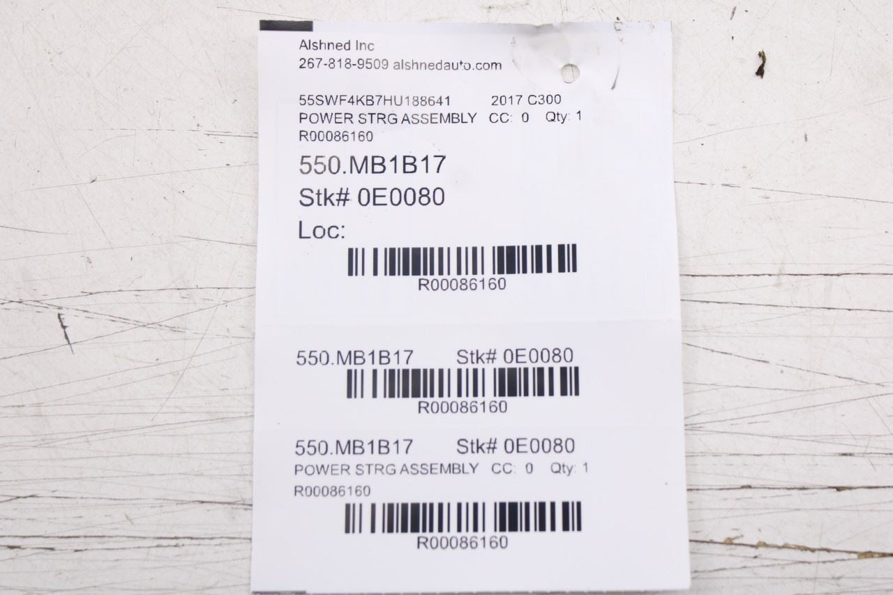2015-2018 Mercedes-Benz C300 4Matic 2.0L Power Steering Gear Motor 780227775416