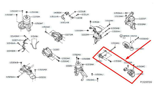 2013-2020 Nissan Pathfinder SV 3.5L 4WD Rear Engine Torque Rod Mount Bracket - Alshned Auto Parts