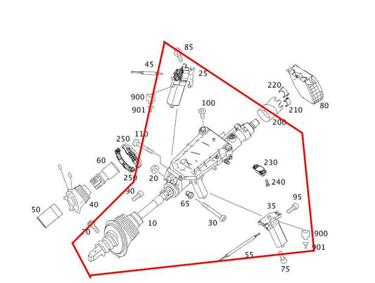07-11 Mercedes-Benz S550 5.5L Steering Column w/ Adjust Motors 221-460-28-16 OEM - Alshned Auto Parts