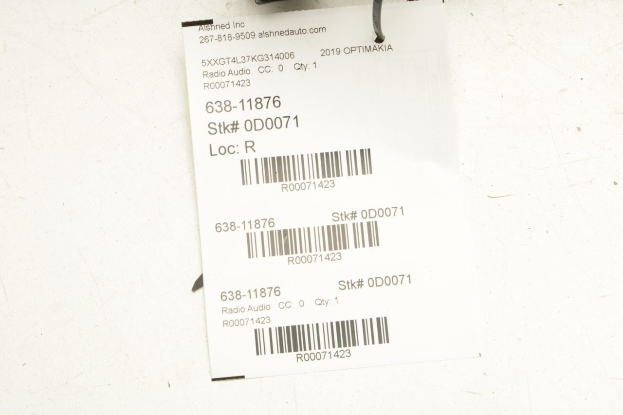 19-20 Kia Optima LX Audio Radio Receiver with 8.0'' Display Screen 96160-D5700WK - Alshned Auto Parts