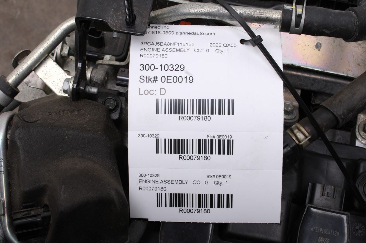 19-24 Infiniti QX50 LUXE 2.0L 4 cylinder Engine Motor KR20DDET VIN A 4th dgt 48K - Alshned Auto Parts