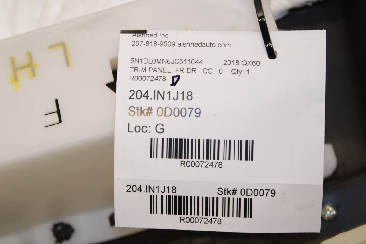 2016-2019 Infiniti QX60 Front Left Driver Door Trim Panel 809A1-9NF5D OEM *ReaD* - Alshned Auto Parts